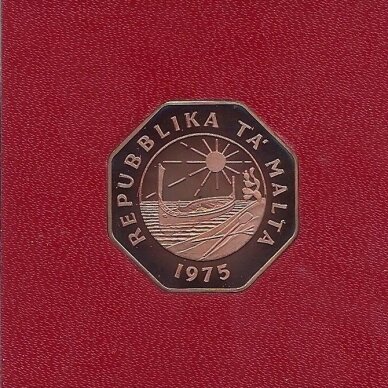 MALTA 25 CENTS 1975 KM # 29a PROOF 1