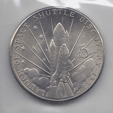 MARSHALL ISLANDS 5 DOLLARS 1988 KM # 6 UNC Space Shuttle Discovery