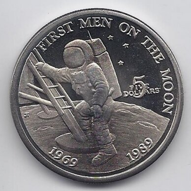MARSHALL IS. 5 DOLLARS 1989 KM # 13 UNC FIRST MEN ON MOON