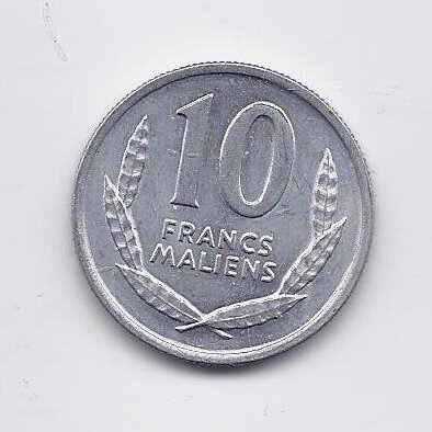 MALI 10 FRANCS 1961 KM # 3 AU