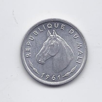MALI 10 FRANCS 1961 KM # 3 AU 1
