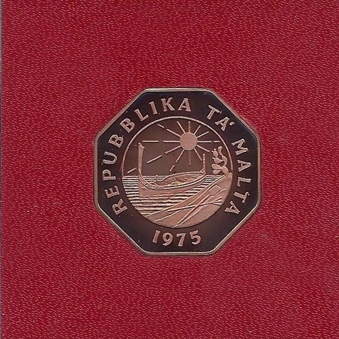 MALTA 25 CENTS 1975 KM # 29a PROOF 1