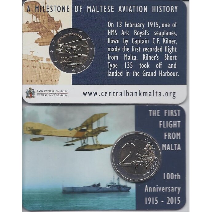 MALTA 2 EURO 2015 FIRST FLIGHT ( COINCARD )