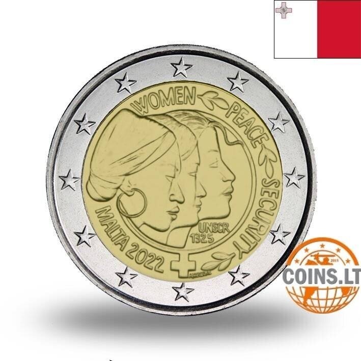 MALTA 2 EURO 2022 UNITED NATIONS (in capsule)