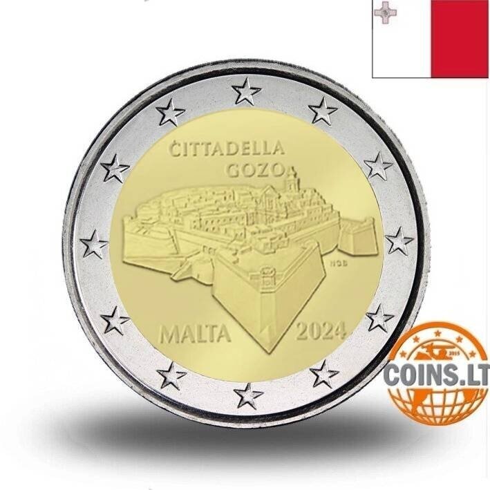MALTA 2 EURAI 2024 GOZO TVIRTOVĖ (kapsulėje)