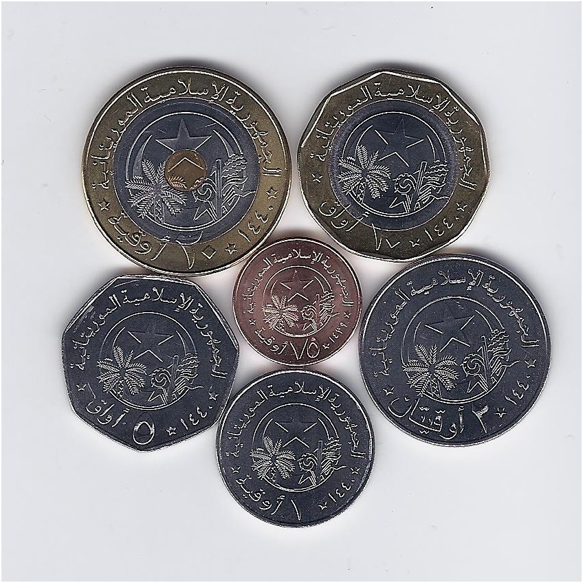 MAURITANIA 2017 - 2018 6 coins set 1