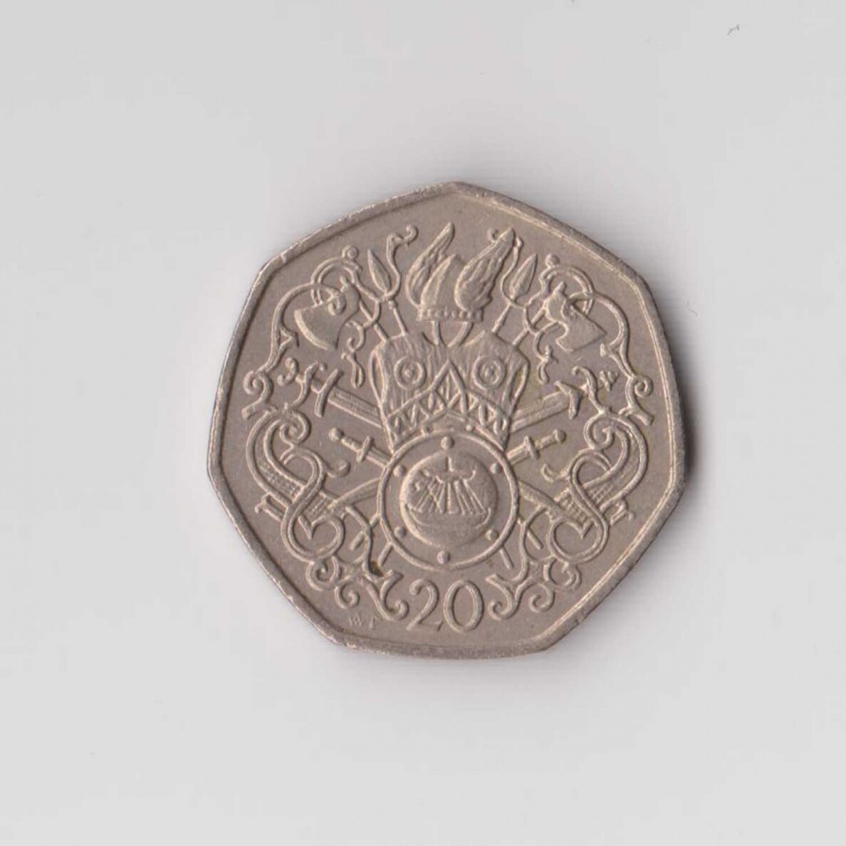 MENO SALA 20 PENCE 1982 KM # 90 VF