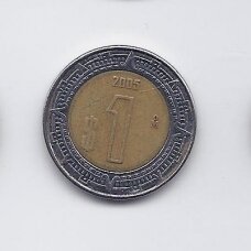 MEXICO 1 PESO 2005 KM # 603 VF