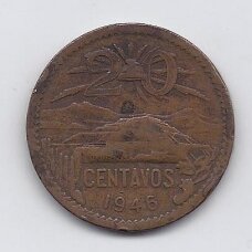 MEXICO 20 CENTAVOS 1946 KM # 439 VF