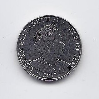 ISLE OF MAN 5 PENCE 2017 KM # 1580 AU 1