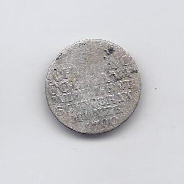 MECKLENBURG - SCHWERIN 1 SCHILLING COURANT 1799 KM # 220 VG
