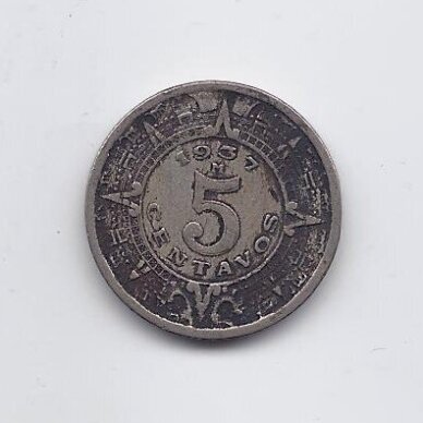 MEKSIKA 5 CENTAVOS 1937 KM # 423 F