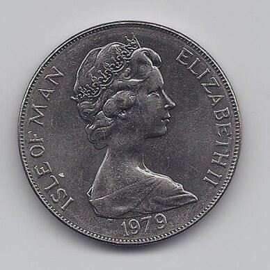 MENO SALA 1 CROWN 1979 KM # 50 XF/AU Tynwald 1