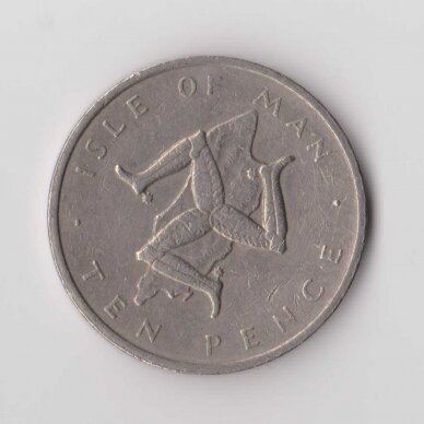 ISLE OF MAN 10 PENCE 1978 KM # 36.1 VF