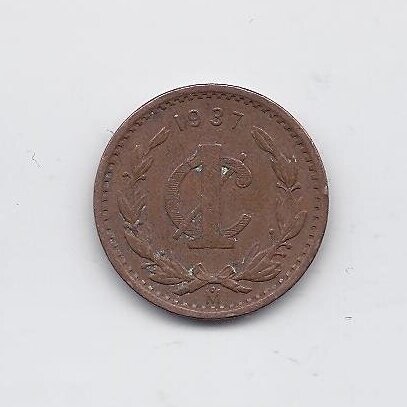 MEKSIKA 1 CENTAVO 1937 KM # 415 VF