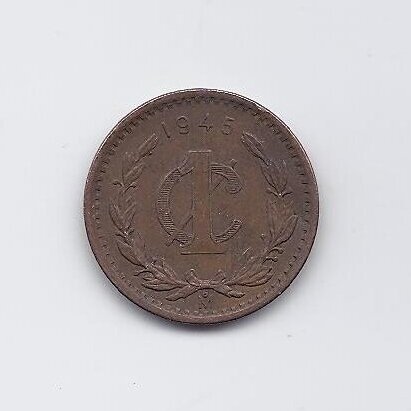 MEXICO 1 CENTAVO 1945 KM # 415 VF