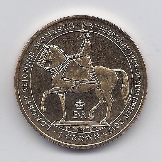 MENO SALA 1 CROWN 2015 KM # 1967 UNC Ilgiausiai valdanti monarchė