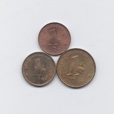 MIANMARAS 1999 m. 3 monetų rinkinys 1
