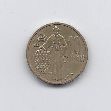 MONACO 10 CENTIMES 1962 KM # 142 VF