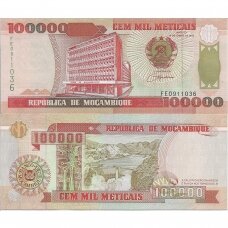 MOZAMBIKAS 100 000 METICAIS 1993 P # 139 UNC