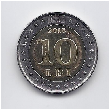 MOLDOVA 10 LEI 2018 KM # 157 UNC 25 m. valiutai 1