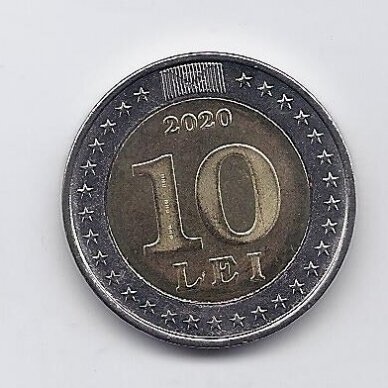 MOLDOVA 10 LEI 2020 KM # 186 UNC 30 m. vėliavai 1