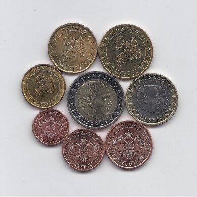 MONAKAS 2001 m. pilnas euro monetų rinkinys