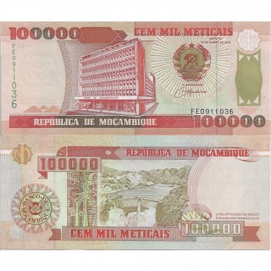 MOZAMBIQUE 100 000 METICAIS 1993 P # 139 UNC