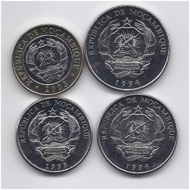 MOZAMBIKAS 1994 - 2003 m. 4 monetų rinkinys 1
