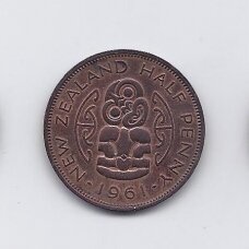 NEW ZEALAND 1/2 PENNY 1961 KM # 23 VF NEW ZEALAND 1/2 PENNY 1961 KM # 23 VF