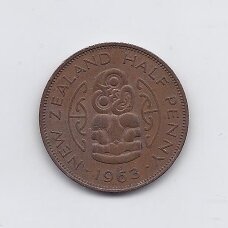 NEW ZEALAND 1/2 PENNY 1963 KM # 23 VF NEW ZEALAND 1/2 PENNY 1963 KM # 23 VF