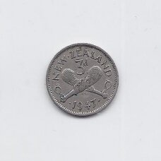 NEW ZEALAND 3 PENCE 1947 KM # 7a VF NEW ZEALAND 3 PENCE 1947 KM # 7a VF