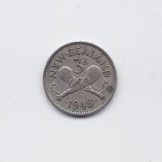 NEW ZEALAND 3 PENCE 1948 KM # 15 VF NEW ZEALAND 3 PENCE 1948 KM # 15 VF