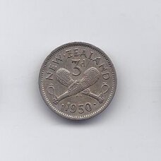 NEW ZEALAND 3 PENCE 1950 KM # 15 VF NEW ZEALAND 3 PENCE 1950 KM # 15 VF