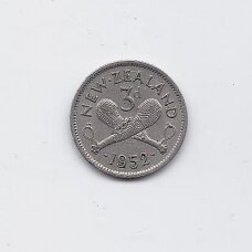 NEW ZEALAND 3 PENCE 1952 KM # 15 VF NEW ZEALAND 3 PENCE 1952 KM # 15 VF