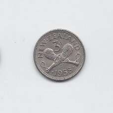 NEW ZEALAND 3 PENCE 1958 KM # 25 VF NEW ZEALAND 3 PENCE 1958 KM # 25 VF