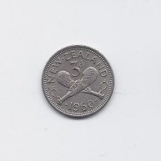 NAUJOJI ZELANDIJA 3 PENCE 1960 KM # 25 VF NAUJOJI ZELANDIJA 3 PENCE 1960 KM # 25 VF