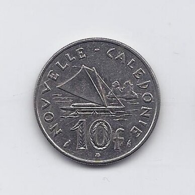 NAUJOJI KALEDONIJA 10 FRANCS 1977 KM # 11 VF/XF