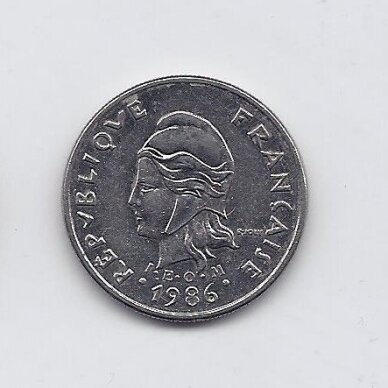 NAUJOJI KALEDONIJA 10 FRANCS 1986 KM # 11 VF/XF 1