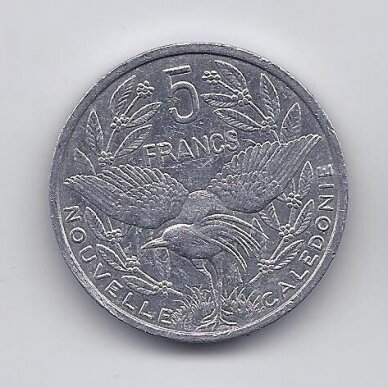 NAUJOJI KALEDONIJA 5 FRANCS 2008 KM # 16 VF/XF
