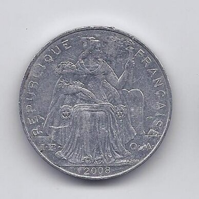 NAUJOJI KALEDONIJA 5 FRANCS 2008 KM # 16 VF/XF 1