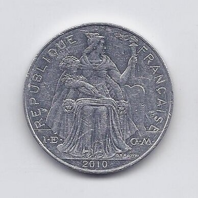 NAUJOJI KALEDONIJA 5 FRANCS 2010 KM # 16 VF/XF 1