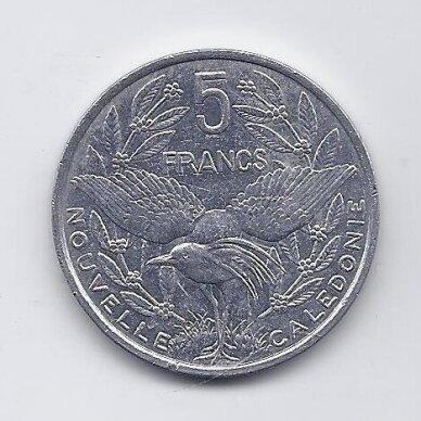 NAUJOJI KALEDONIJA 5 FRANCS 2011 KM # 16 VF/XF