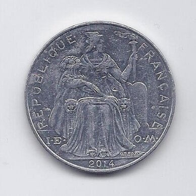 NAUJOJI KALEDONIJA 5 FRANCS 2014 KM # 16 VF/XF 1