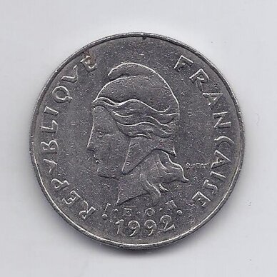 NAUJOJI KALEDONIJA 50 FRANCS 1992 KM # 13 VF 1