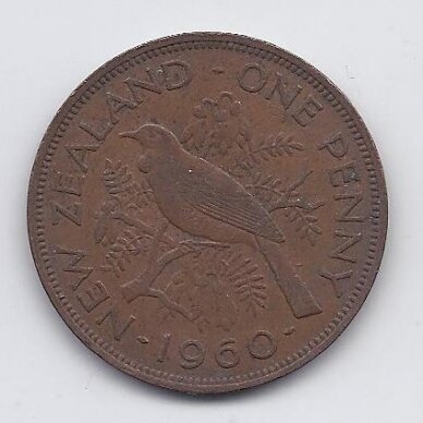 NEW ZEALAND 1 PENNY 1960 KM # 24 VF