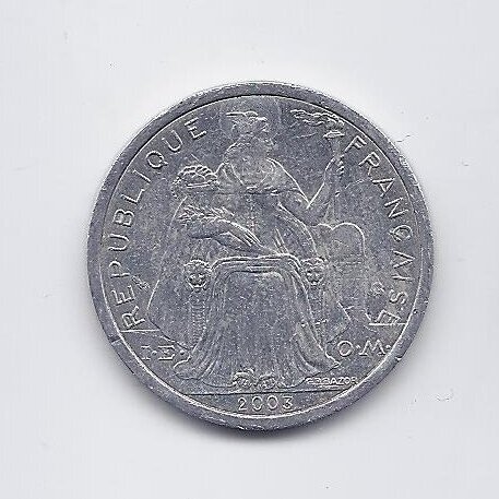 NAUJOJI KALEDONIJA 2 FRANCS 2003 KM # 14 VF/XF 1
