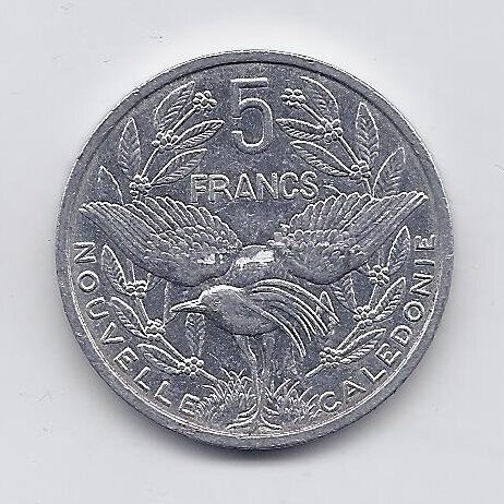 NAUJOJI KALEDONIJA 5 FRANCS 2009 KM # 16 VF/XF