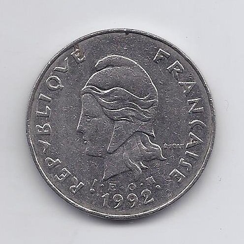 NAUJOJI KALEDONIJA 50 FRANCS 1992 KM # 13 VF 1