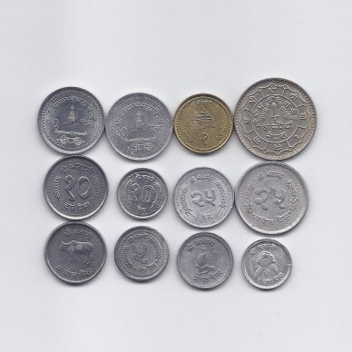 NEPAL 12 circulated coins set